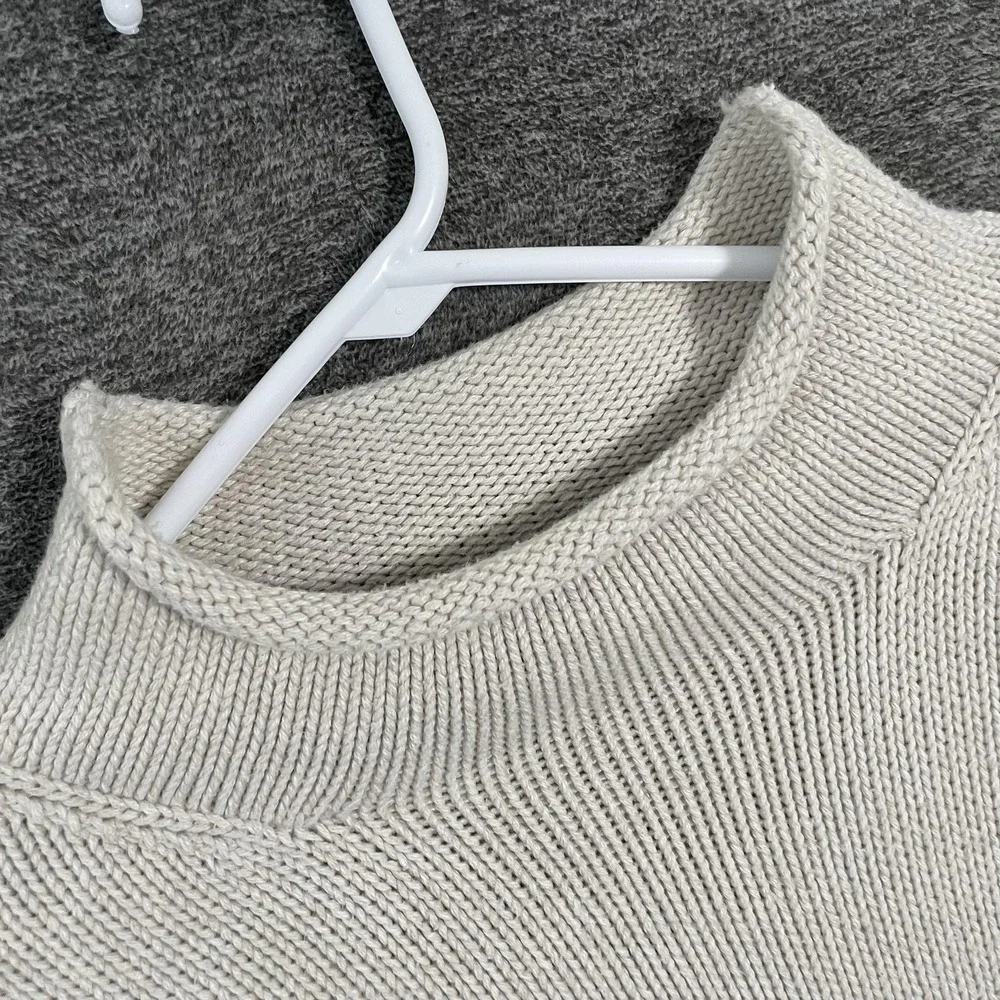 J Crew Always Sweater Adults 1988 Cotton Rollneck Sweater Oarsman Medium Ivory